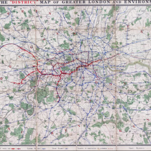 1904 Original Antique METROPOLITAN DISTRICT RAILWAY MAP Greater London
