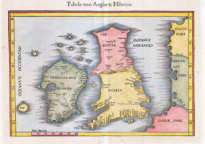 1541 Antique Map TABULA NOVA ANGLIAE & HIBERNIAE British Isles Fries