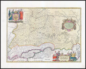 1644 RUSSIAE VULGO MOSCOVIA Southern Russia Moscow Ukraine Antique Map