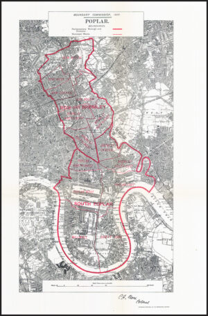 1917 Antique Map POPLAR Boundary Commission London Isle of Dogs