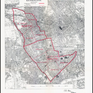 1917 Antique Map KENSINGTON Boundary Commission London Holland Park Earls Court