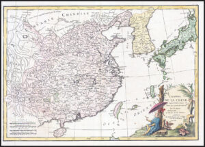 1782 L'EMPIRE DE LA CHINE Large Map of CHINA KOREA & JAPAN Asia by Bonne (JM)