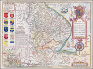 1676 THE COUNTIE AND CITIE OF LYNCOLNE Lincolnshire John Speed Map