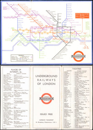 1933 Original Vintage LONDON UNDERGROUND MAP 1st Year HARRY BECK Design