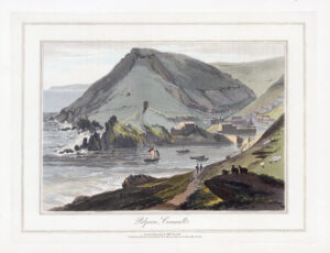 1823 Original Antique Aquatint POLPERRO Cornwall by William Daniell