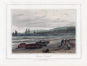 1823 Original antique aquatint PENZANCE CORNWALL by William Daniell