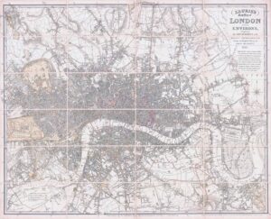 1831 LAURIE'S NEW PLAN OF LONDON AND ITS ENVIRONS Folding Map Outhett