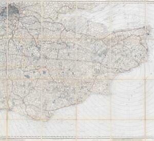 c1880 Massive Folding Map KENT part SURREY SUSSEX & ESSEX LONDON by G Ricmond