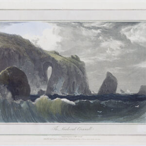 1824 Original Antique Aquatint THE LANDS END CORNWALL William Daniell