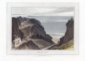 1823 Original antique aquatint SHANKLIN CHINE Isle of Wight by Daniell