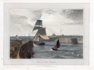 1823 Original Antique Aquatint PIER AT LITTLE HAMPTON Littlehampton Sussex