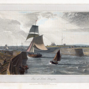 1823 Original Antique Aquatint PIER AT LITTLE HAMPTON Littlehampton Sussex