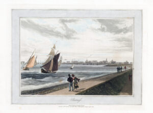 1823 Original antique aquatint SHEERNESS Kent by William Daniell