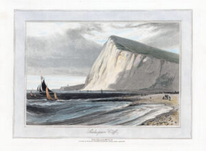 1823 Original antique aquatint SHAKESPEARS CLIFF Dover Kent William Daniell