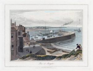 1823 Original Antique Aquatint PIER AT MARGATE Kent by William Daniell