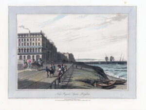 1823 Original antique aquatint NEAR REGENTS SQUARE BRIGHTON Daniell