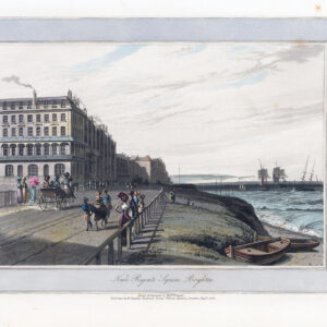 1823 Original antique aquatint NEAR REGENTS SQUARE BRIGHTON Daniell