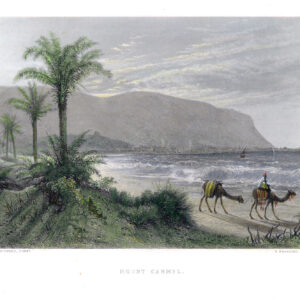 1886 Original Antique engraving of MOUNT CARMEL Israel (SME11)