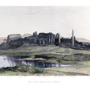 1886 Original Antique engraving THE GREAT TEMPLE AT KARNAK Egypt (SME12)