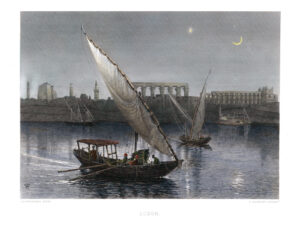 1886 Original Antique engraving of LUXOR in Egypt (SME13)