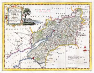 1764 Antique Map of GLOUCESTERSHIRE by Thomas Kitchin (KCMc13)