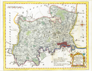 1764 Antique Map of MIDDLESEX by Thomas Kitchin (KCMc23)