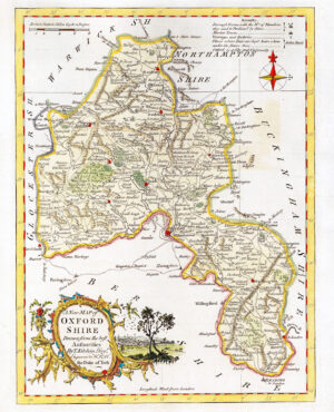 1764 Antique Map of OXFORDSHIRE by Thomas Kitchin (KCMc28)