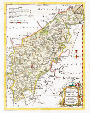1764 Antique Map of NORTHAMPTONSHIRE by Thomas Kitchin (KCMc25)