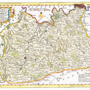 1764 Antique Map of SURREY by Thomas Kitchin (KCMc34)
