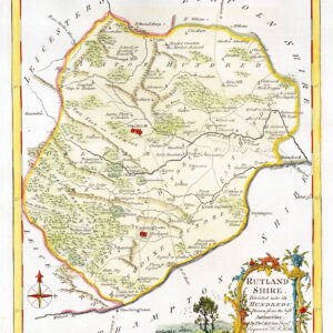 1764 Antique Map of RUTLANDSHIRE RUTLAND by Thomas Kitchin (KCMc29)