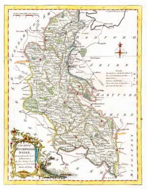 1764 Antique Map of BUCKINGHAMSHIRE by Thomas Kitchin (KCMc3)