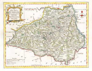 1764 Original antique Map of DURHAM by Thomas Kitchin (KCMc11)