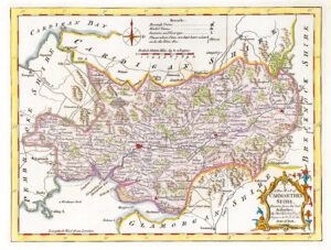 1764 Antique Map of CARMARTHENSHIRE WALES by Thomas Kitchin (KCMc47)