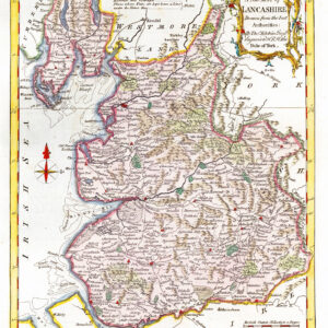 1764 Antique Map of LANCASHIRE by Thomas Kitchin (KCMc20)