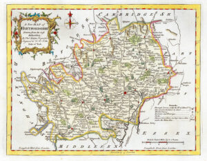 1764 Antique Map of HARTFORDSHIRE HERTFORDSHIRE by Thomas Kitchin (KCMc16)