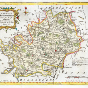 1764 Antique Map of HARTFORDSHIRE HERTFORDSHIRE by Thomas Kitchin (KCMc16)