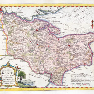 1764 Antique Map of KENT by Thomas Kitchin (KCMc19)