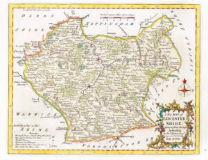 1764 Antique Map of LEICESTERSHIRE by Thomas Kitchin (KCMc21)