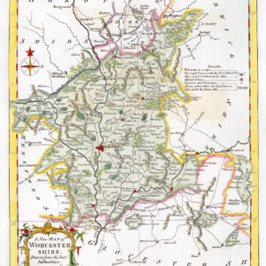 1764 Antique Map of WORCESTERSHIRE by Thomas Kitchin (KCMc39)