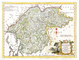 1764 Original Antique Map of WESTMORELAND by Thomas Kitchin (KCMc37)
