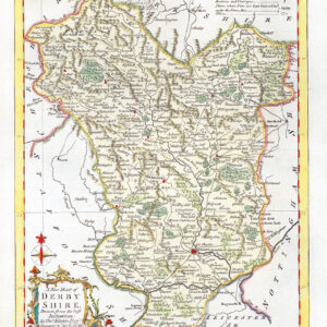 1764 Antique Map of DERBYSHIRE by Thomas Kitchin (KCMc8)