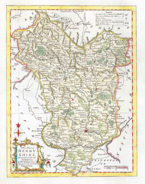 1764 Antique Map of DERBYSHIRE by Thomas Kitchin (KCMc8)