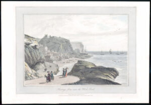1823 Antique aquatint HASTINGS FROM NEAR THE WHITE ROCK by Daniell