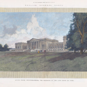 1894 Large antique print STOWE HOUSE Buckinghamshire Comte De Paris