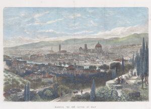 1865 Large Antique print View of FLORENCE THE NEW CAPITAL OF ITALY