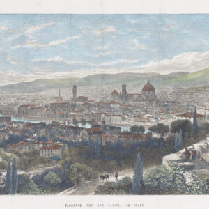 1865 Large Antique print View of FLORENCE THE NEW CAPITAL OF ITALY