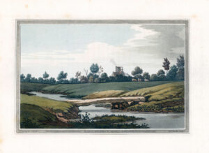 1793 Original antique aquatint BRIDGE IN KEMBLE River Thames Gloucestershire