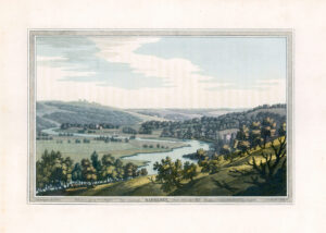 1793 Original antique aquatint BASSILDEN Basildon Streatley Hill Berkshire Thames