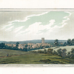 1793 Original antique aquatint View of CIRENCESTER Gloucestershire Boydell