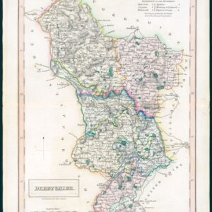 1830 Original Antique Map DERBYSHIRE by Chapman Hall